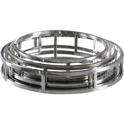 1008 Round Stainless Steel Mirrored Nesting Trays